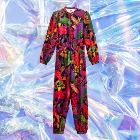 Farm Rio Leopard Mushroom Jumpsuit - Picture 1 of 13